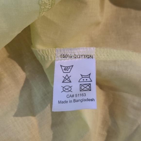 NWT ONIX neon fluorescent yellow button up top large - Picture 7 of 7